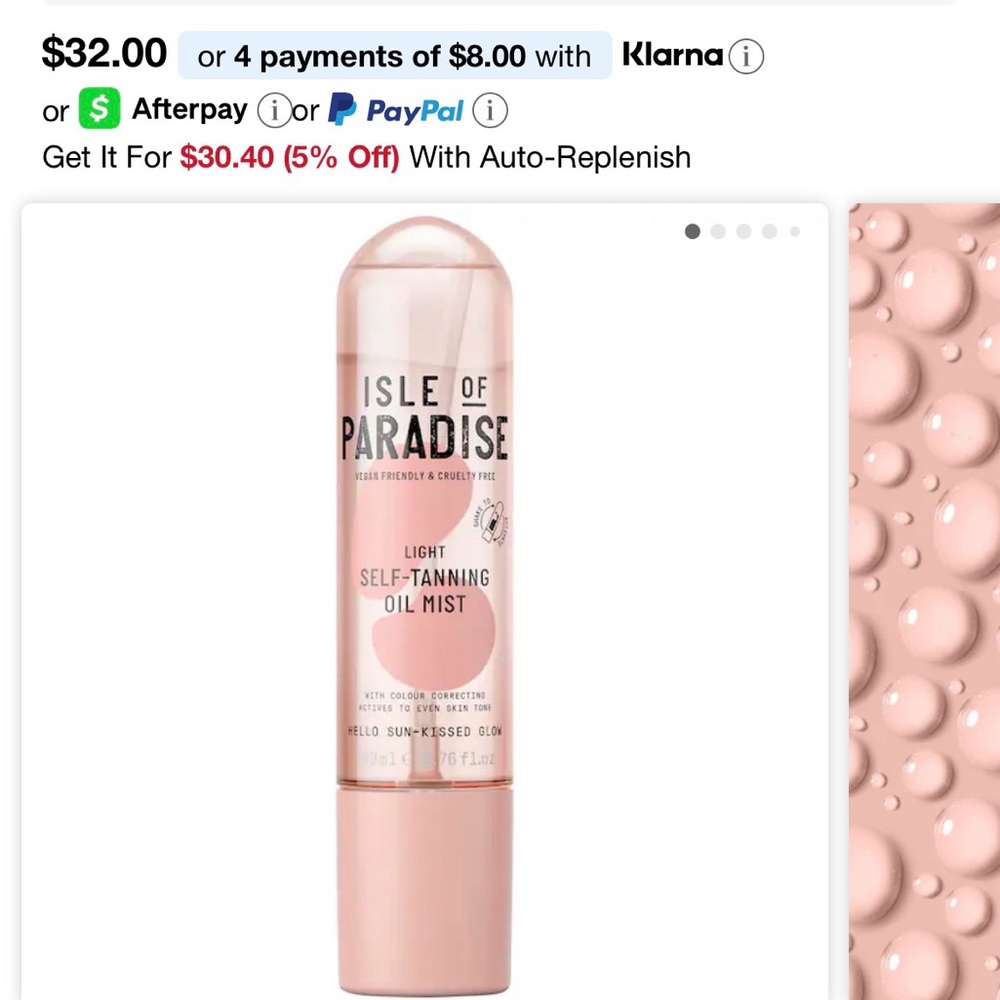 Sephora Isle of Paradise Light Self-Tanning Body Oil Mist Like New